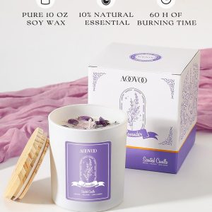 π―οΈ Lavender Scented Candle with Crystals (7 oz)