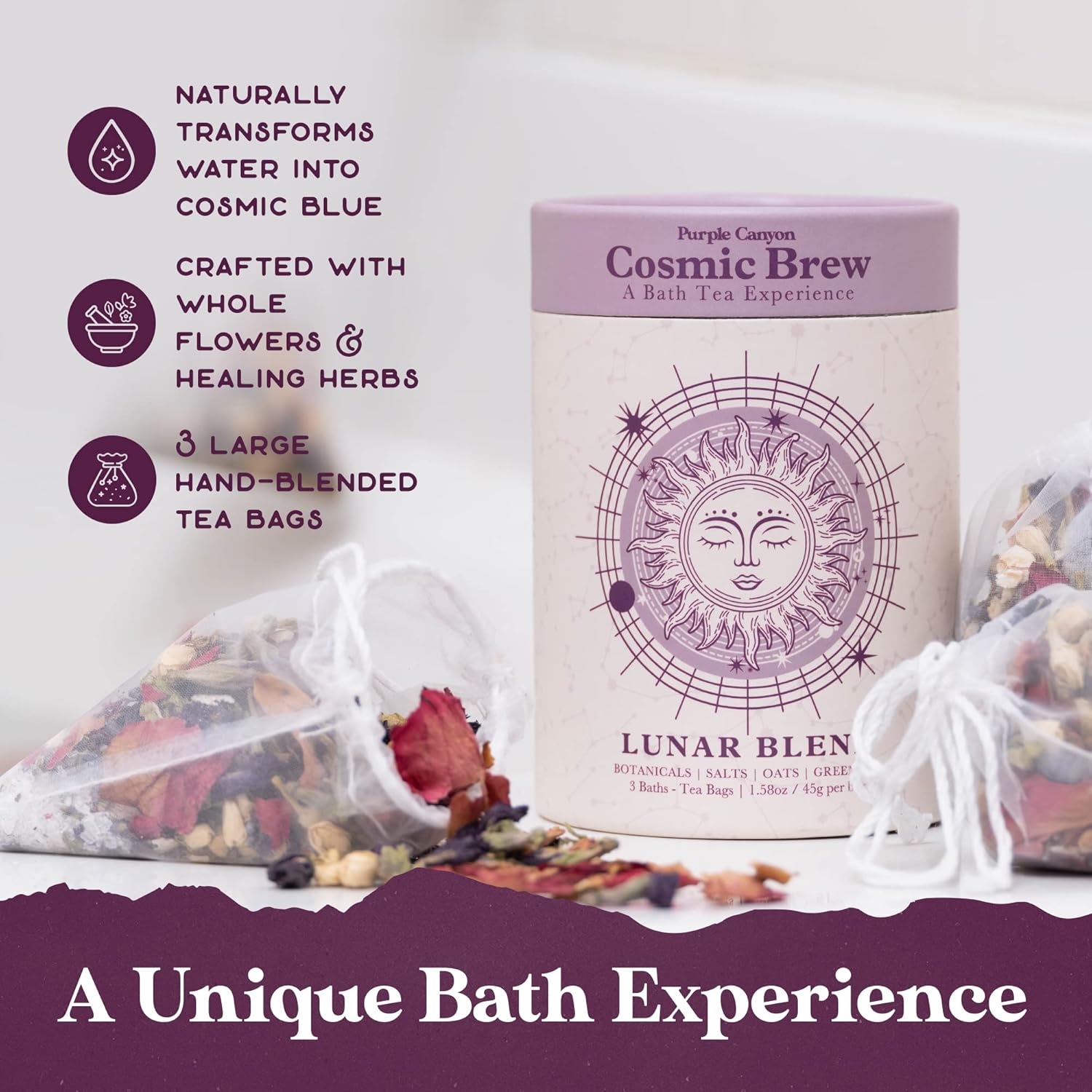 🛁 Lunar Blend Bath Tea by Purple Canyon – 3-Pack - Image 2